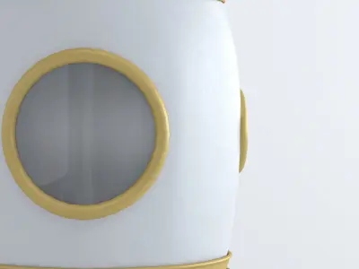 Spaceship among the space 3D model