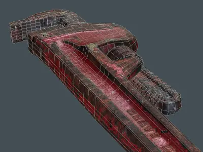 Pipe Wrench - PBR Game Ready Low-poly 3D model