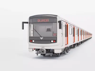 81-71M Prague metro train set PID - Metro Praha 3D model
