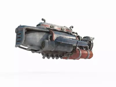 Steam powered fantasy style bombing spacecraft 3D model