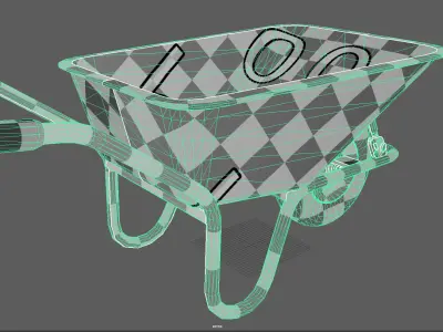 Low Poly Wheelbarrow Game-Ready Asset Free low-poly 3D model