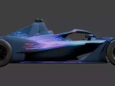 Stealth Black Formula Racing 3D Model V02 Low-poly 3D model