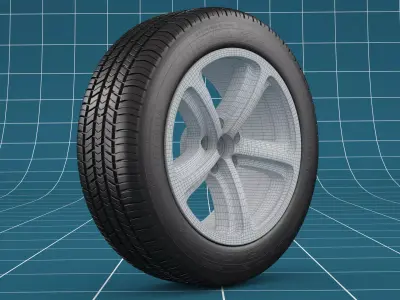 Car tire 01 3D model