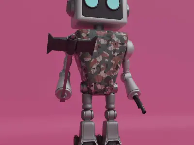 Stylized Robot 3D Model  Military Character Asset  3D model