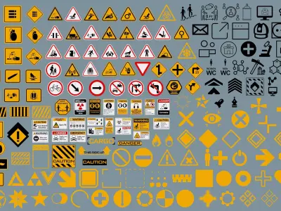 Polygon Decals 202 pieces - Collection 3 Low-poly 3D model