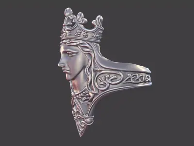 royal queen ring 3D print model