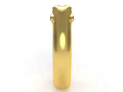 Panther Head Ring 3D print model