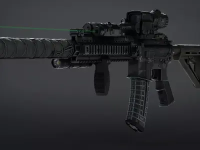 M4-A1  Low-poly 3D model