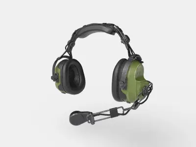 Pilots Headset Low-poly 3D model