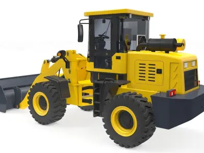 Wheel Loader Rigged and Animated 3D model