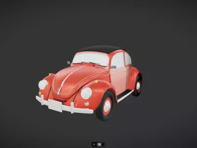 Classic red Volkswagen Beetle car 3D model purchase