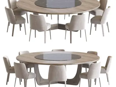 Hammer Guest Side Seating and Cala table 3D model