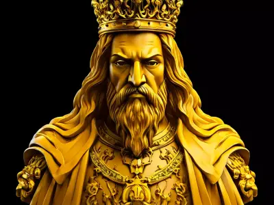 Golden King Bust Majestic 3D Model 3D model