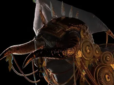 The Nushkar steampunk dragon Free 3D model