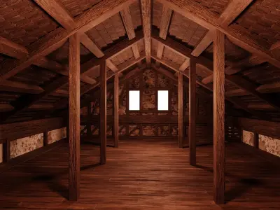 Old Medieval Building House 4K Textures GameReady 50 Low-poly 3D model