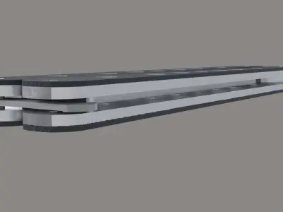 Butterfly knife Low-poly 3D model 2
