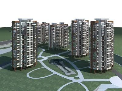 High-Rise Residential 3D model 11