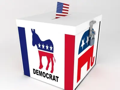 ballot box USA  Low-poly 3D model