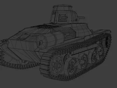 Type 94 tankette Low-poly 3D model
