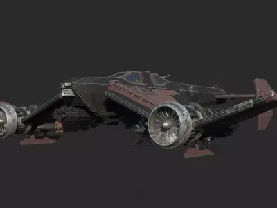 Future Sci-Fi Fighter Space Combat Aircraft 3D model