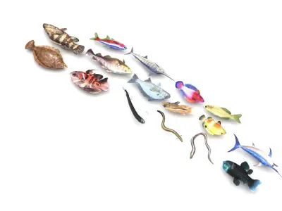 Fishes Set 3D model get