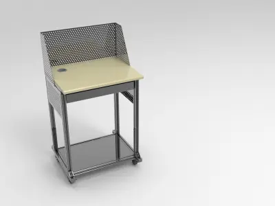 Aluminum computer desk 3D model