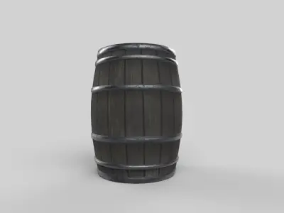 Barrel Low-poly 3D model 9