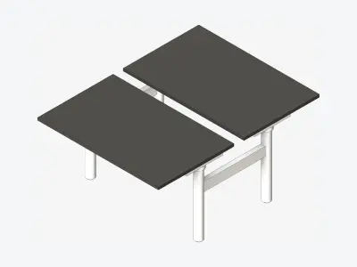Desk - Rectangle - Simplicity - Double Low-poly 3D model