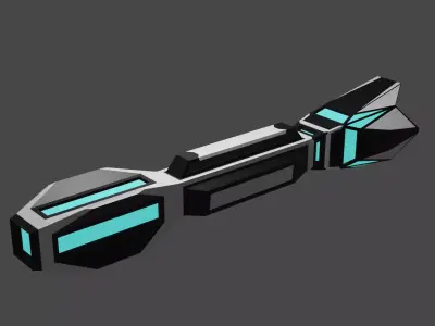 Plasma cannon Low-poly 3D model