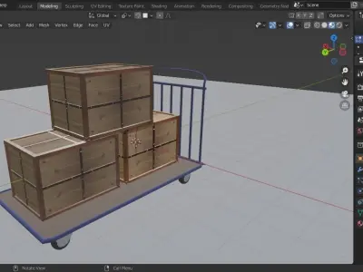 box wooden transporter Free 3D model