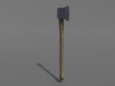 One hand used axe Low Poly  Low-poly 3D model