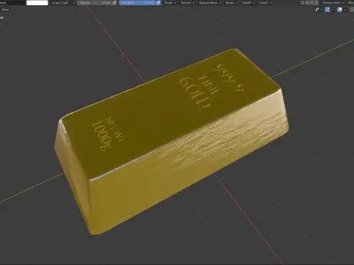 Gold Brick Low-Poly 3D Model Gold Bar Free low-poly 3D model