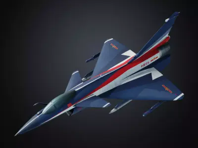 J-10AY  August 1st aerobatics team  Hand painted game model  Low-poly 3D model