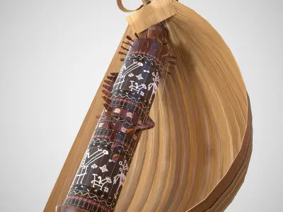 Sasando Rote Low-poly 3D model