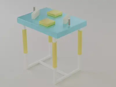 BLUE AND YELLOW Arm Wrestling Table 3D Model Blender 3D model