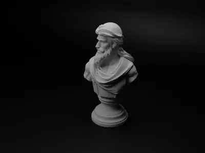 Desert Warrior Bust Chess 3D print model buy