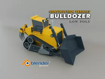 Bulldozer Heavy Vehicle Low-poly 3D model