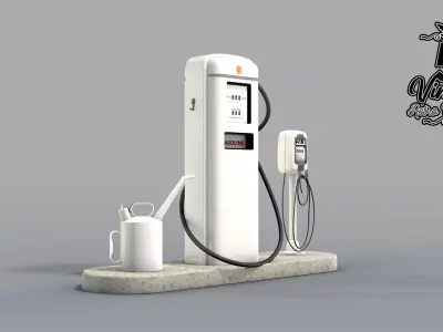 50s Gas Station 3D model