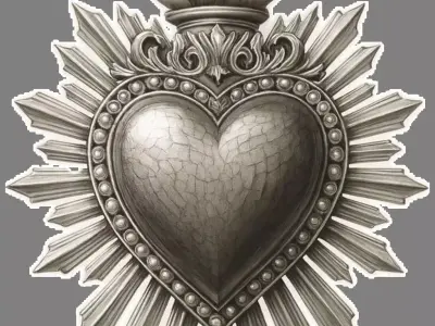 Sacred Heart of Jesus  Baroque Style Decorative Model 3D print model