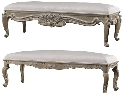 baroque bench 3D model