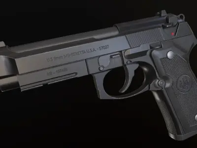 Beretta 92 FS Low-poly 3D model
