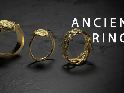 Ancient Rings Low-poly 3D model