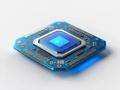 Futuristic Microchip Processor 3D Model 3D model