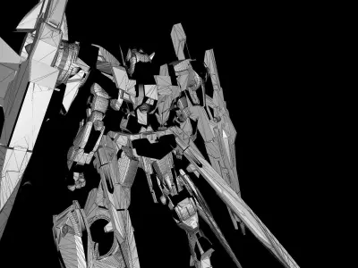 gundam 007 with swords 3D model