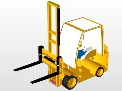 Forklift truck Free 3D model by said-dwg