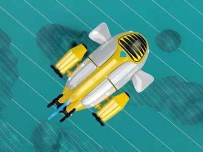 Submarine Balloon Ship 3D model