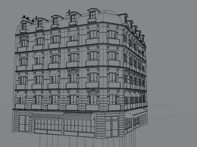 European Building Low-poly 3D model