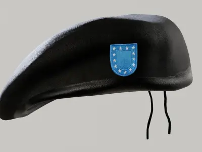 Military Hat Collection Low-poly 3D model