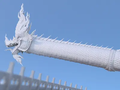Naga Dragon White 3D model