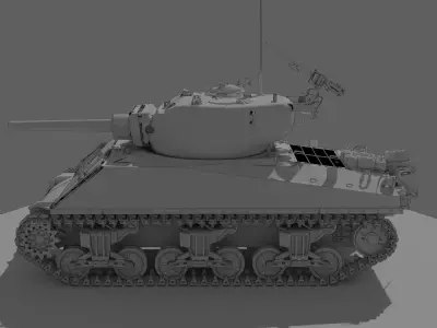Sherman tank M4A3 3D print model